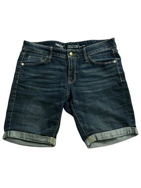 Mossimo Denim Mid Rise Dark Wash Cuffed Jean Bermuda Short - Size 6
